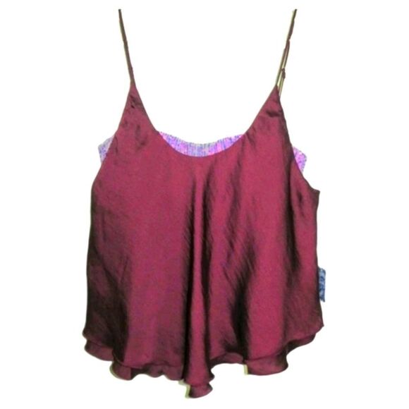 Free People "Turn It On" Maroon /Purple Cami Size S/M - Picture 1 of 8